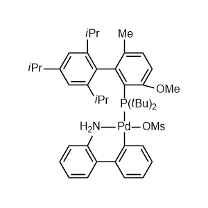 甲磺酸(2-二叔丁基膦-3-甲氧基-6-甲基-2',4',6'-三異丙基-1,1'-聯(lián)苯)(2'-氨基-1,1'-聯(lián)苯-2-基)鈀(II)